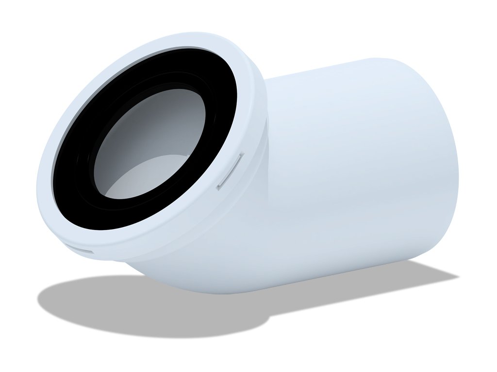 Alkūnė klozetui ANI, 45 laipsnių, skersmuo 110 mm, kilmės šalis Lietuva