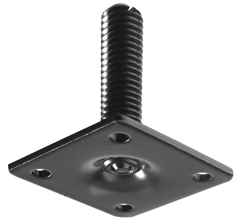 Montažinė kojos plokštelė HETTICH, plieninė, juoda spl., 40x40x40,5 mm, 16649
