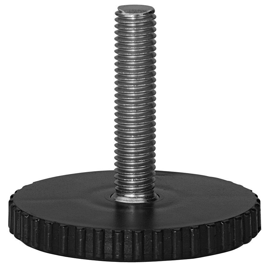 Baldų atrama HETTICH, M10, su varžtu, juoda spl., d-60 mm, 55 mm, 136