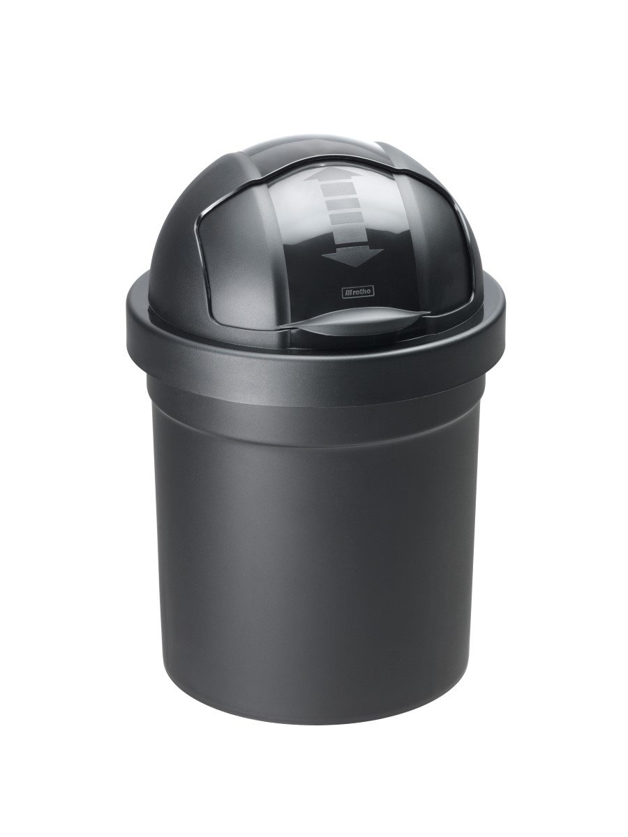 Šiukšliadėžė ROTHO Roll Bob, 10 l, juodos sp.