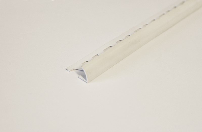 Kampas plytelėms ARCANSAS 255A/A/01, 2500 x 27 x 12,5 mm, plastikinis, išorinis, baltas