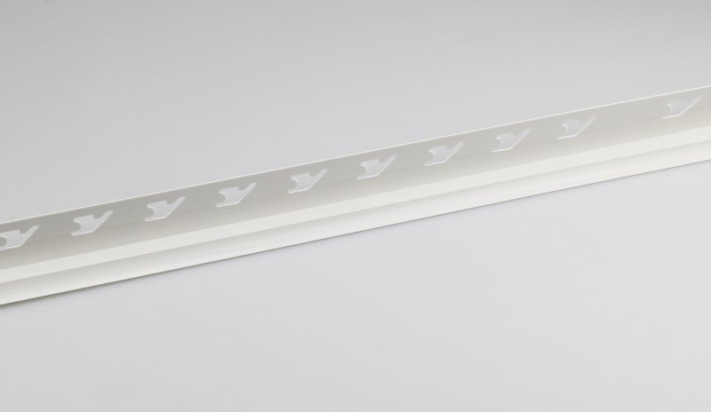 Kampas plytelėms ARCANSAS 081E/01, 2500 x 25 x 8 mm, plastikinis, vidinis, baltas, matinis
