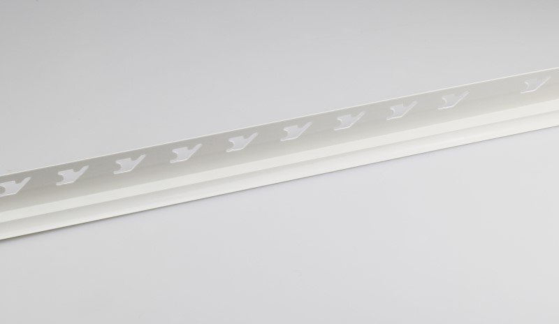 Kampas plytelėms ARCANSAS 081L/01, 2500 x 25 x 10 mm, plastikinis, vidinis, baltas, matinis
