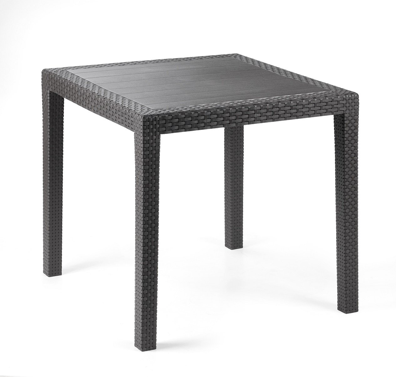 Plastikinis stalas KING, kvadratinis 78 x 78 cm, sp. antracitas, maks. apkrova iki 60kg