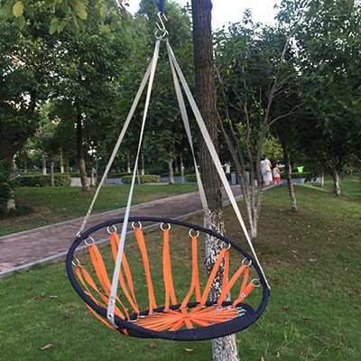 Pakabinamos sūpynės H76, skersmuo: 55 cm., juoda/oranžinė, nailonas