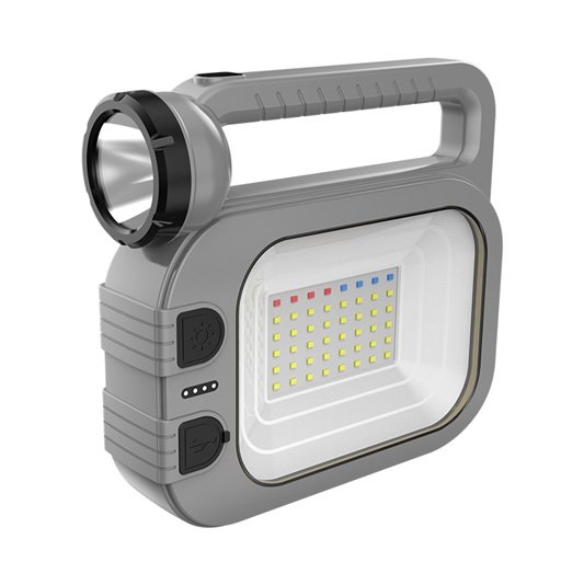 LED žibintuvėlis SUNLUX Qy-Cl05, įkraunamas, LED, 3 W + 5 W, 160 lm + 400 lm, su saulės elementais, IP44