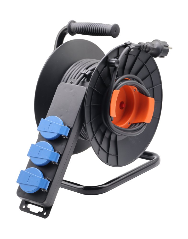 Ilgiklis ORRO, 3 vietų, 3x1,5, ritė, su įžeminimu, IP44, 30 m, YL-6023WP