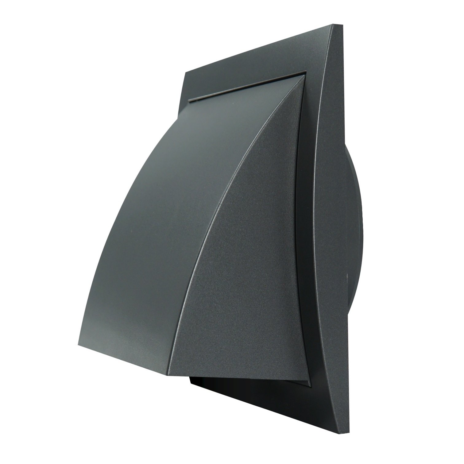 Ventiliacinės grotelės EUROPLAST ND100FVA, d100/148 x 153 mm, plastikinės, išorinės, su atbuliniu vožtuvu, antracito spalvos