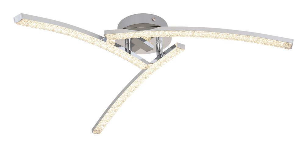 Lubinis vonios šviestuvas GLOBO Jules, LED, 18W, 230V, 3000-4000-6000K, CCT, 1100lm, chromo spalvos, akrilo krištolo skaidrumas, atminties funkcija, IP44, 600 x 125 mm