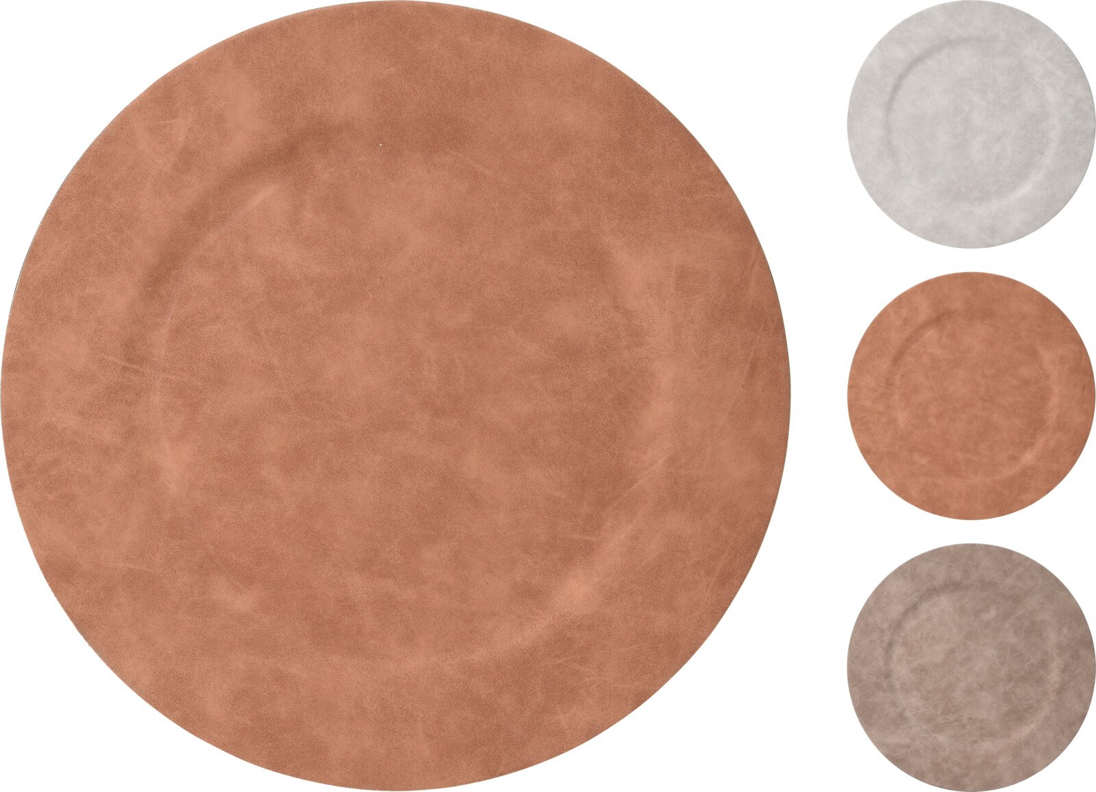 Dekoravimo padėklas, matinis, pilkos/kreminės/vario sp., skersmuo 33 cm