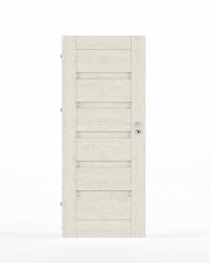 Laminuotos vidaus durys su užlaida VIVENTO PY-01, kairinės, spl. Silver oak, 2030x644x40 mm