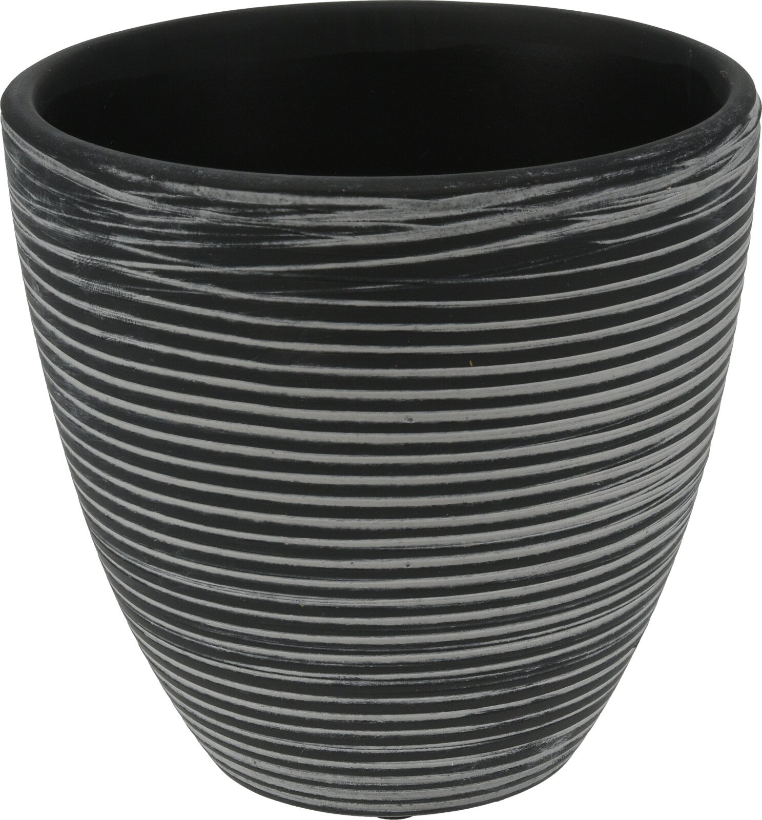 Keraminis lauko vazonas, juodos sp., 16,5 x 16,5 x 16 cm.