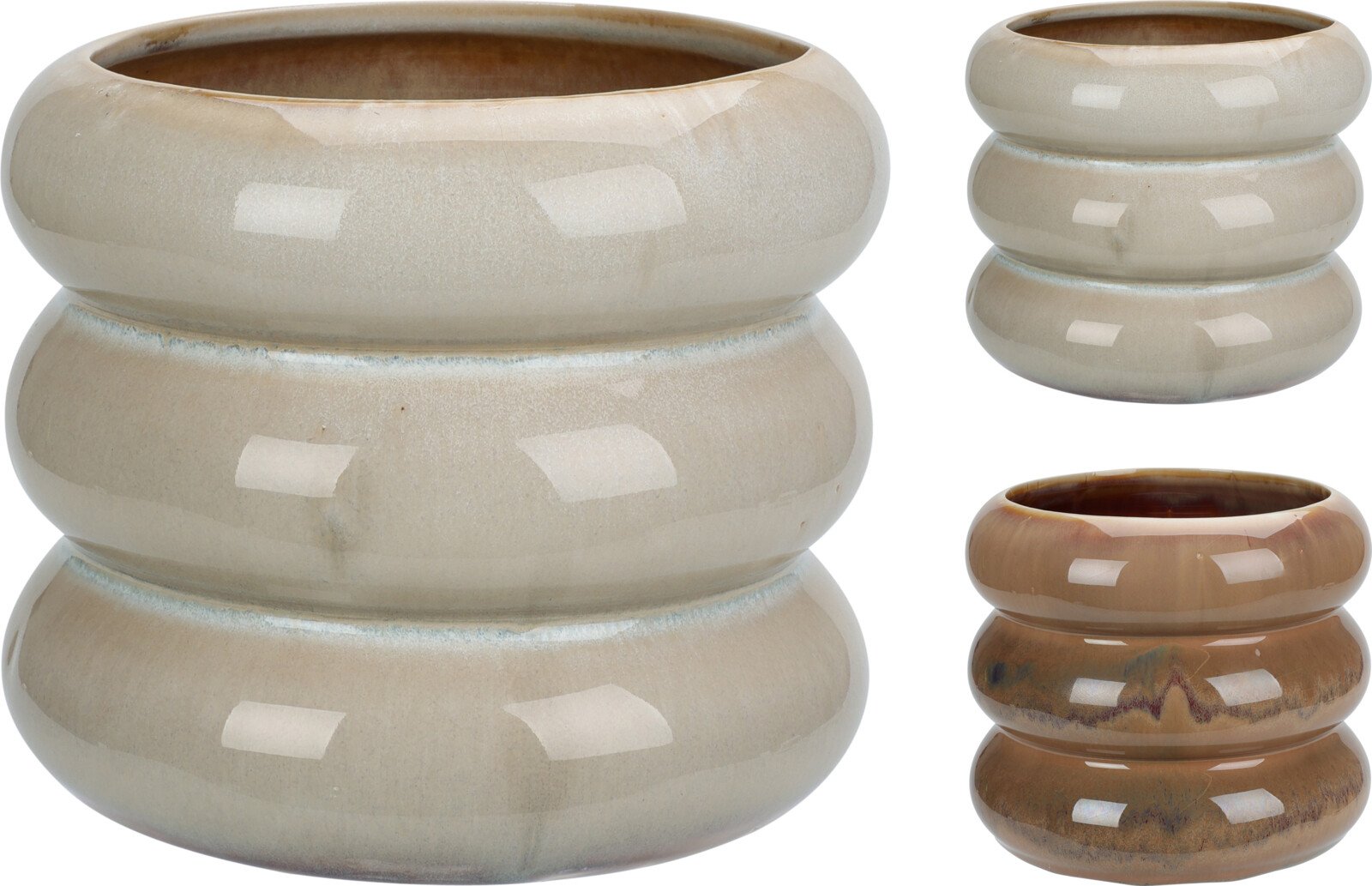 Vaza, keraminė, 2-jų spalvų, 13,5 x 11,5 cm