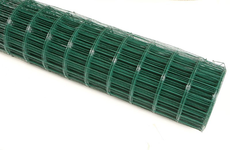 Tvoros tinklas HERVIN GARDEN, cinkuotas, dengtas PVC, viela 1,7mm/su PVC 2,2mm, akutė 100x50 mm, aukštis 1,2 m, ritinio ilgis 25 m,RAL6005