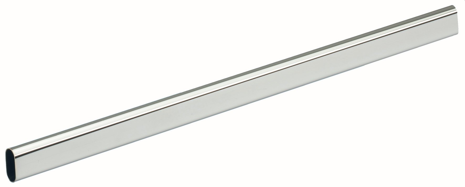 Rūbų kartelė ovali HETTICH, D15/30x2000mm, chromuota, 1682