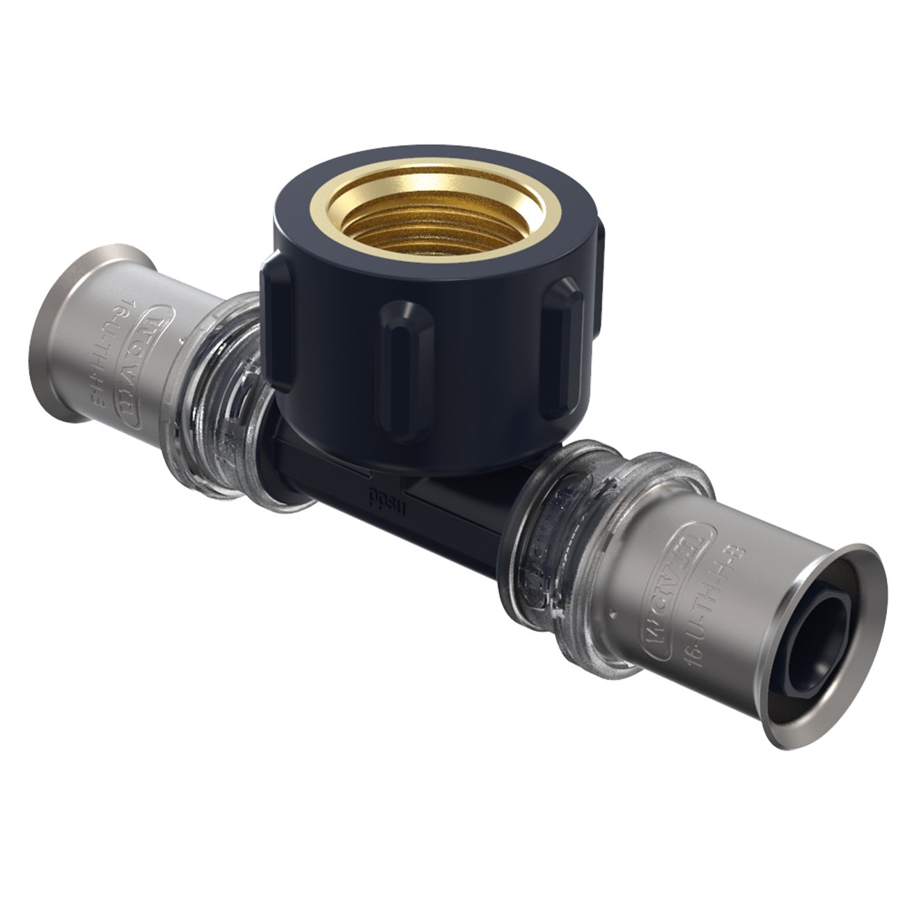 Presuojamas trišakis WAVIN Tigris K5, 16 x 1/2" x 16 mm, vid. sriegis, 3079816