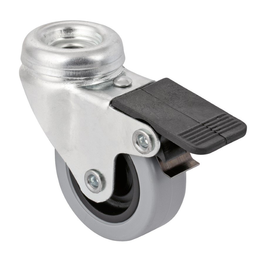 Pasukamas ratukas WALTECO, d-50 mm, su skyle, su stabdžiu, apkrova 35 kg