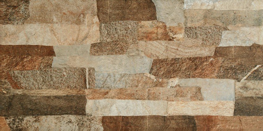 Akmens masės sienų plytelės KAI MURO MIX 8295, 30 x 60 cm, 1,620 m2/dėž., glazūruotos, spl. ruda