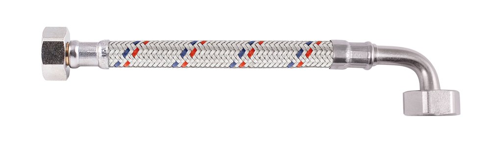 Vandens žarnelė RUBINETA, 1/2'-1/2', 80 cm, vidus/vidus, kampinė, EPDM