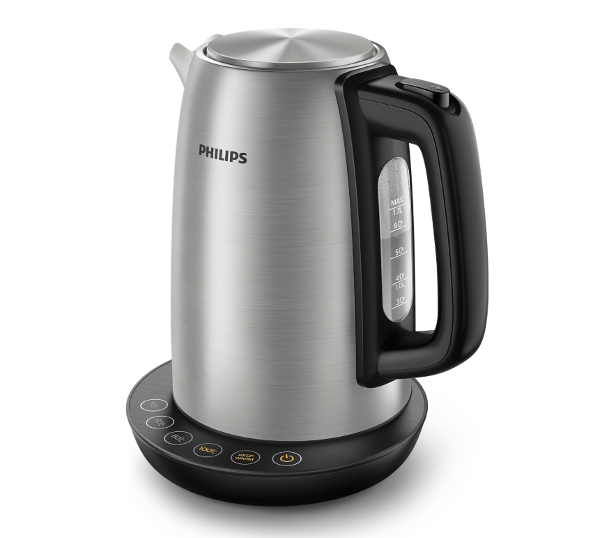 Elektrinis virdulys PHILIPS HD9359/90, su temperatūros reguliavimo fukcija, 1,7 l, juoda/nerūdijančiojo plieno