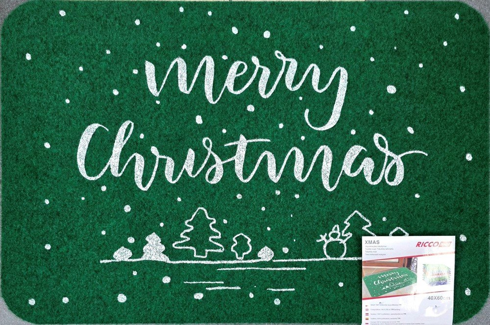 Kilimėlis RICCO MERRY X-MAS, 40 x 60 cm, 100% poliesteris, žalias, 870-012, ST 