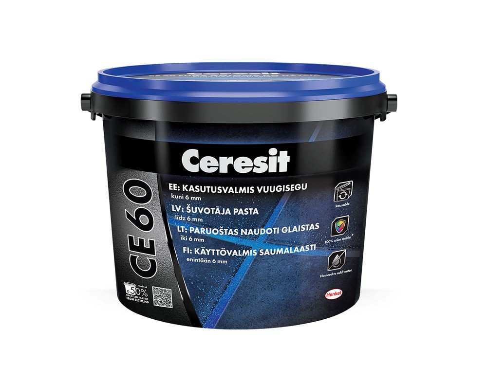Paruoštas naudoti plytelių tarpų glaistas CERESIT CE60, Silver, 2kg
