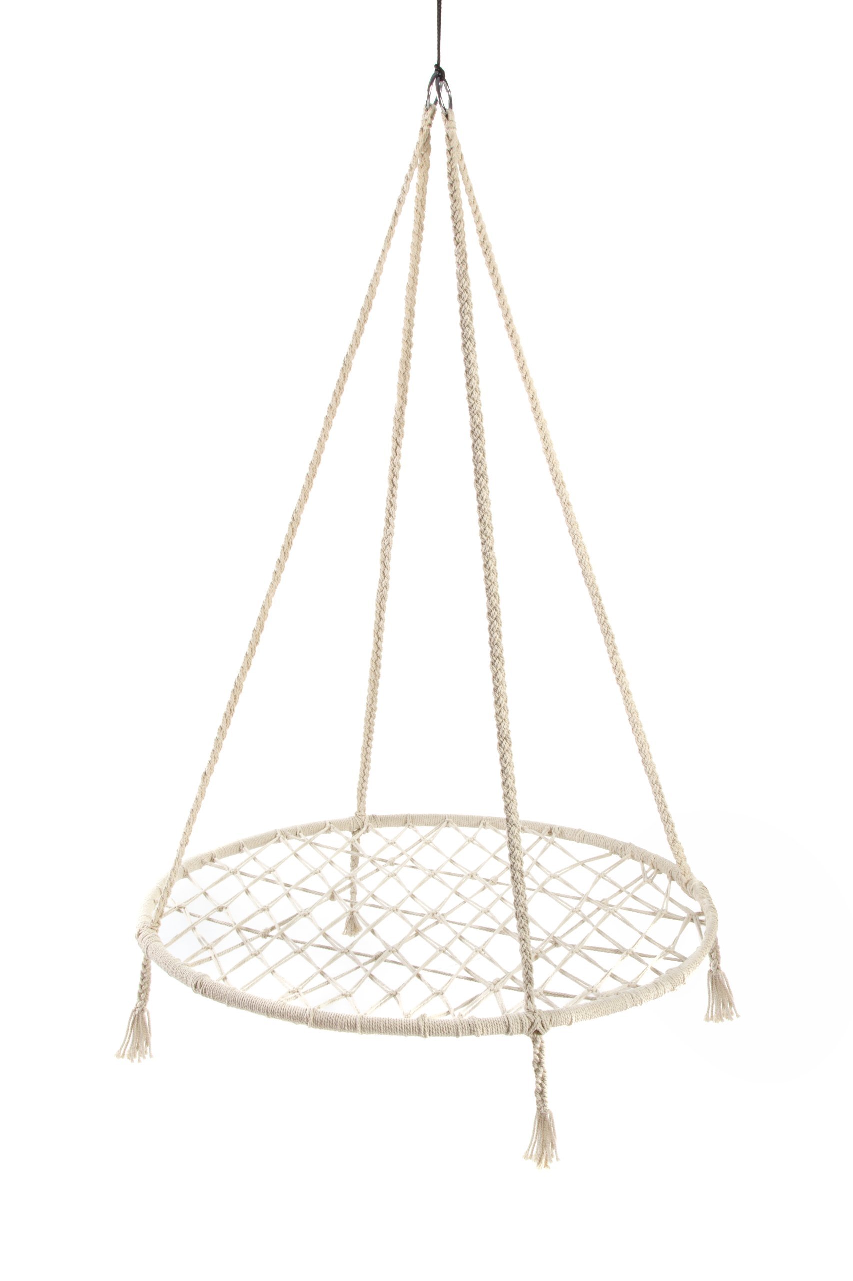 Pakabinamos sūpynės H90, skersmuo: 100cm, spalva:  balta, sudėtis: medvilnė