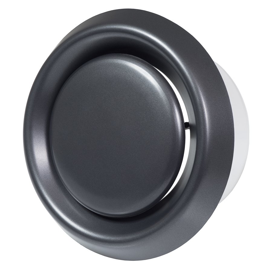 Difuzorius EUROPLAST VD125A, d125 mm, universalus, antracito sp., plastikinis