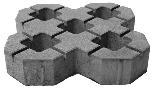 Ažūrinė šaligatvio plytelė GARDEN 8 Modern Grey, matmenys 400x400x80 mm, EKG8MG-LT