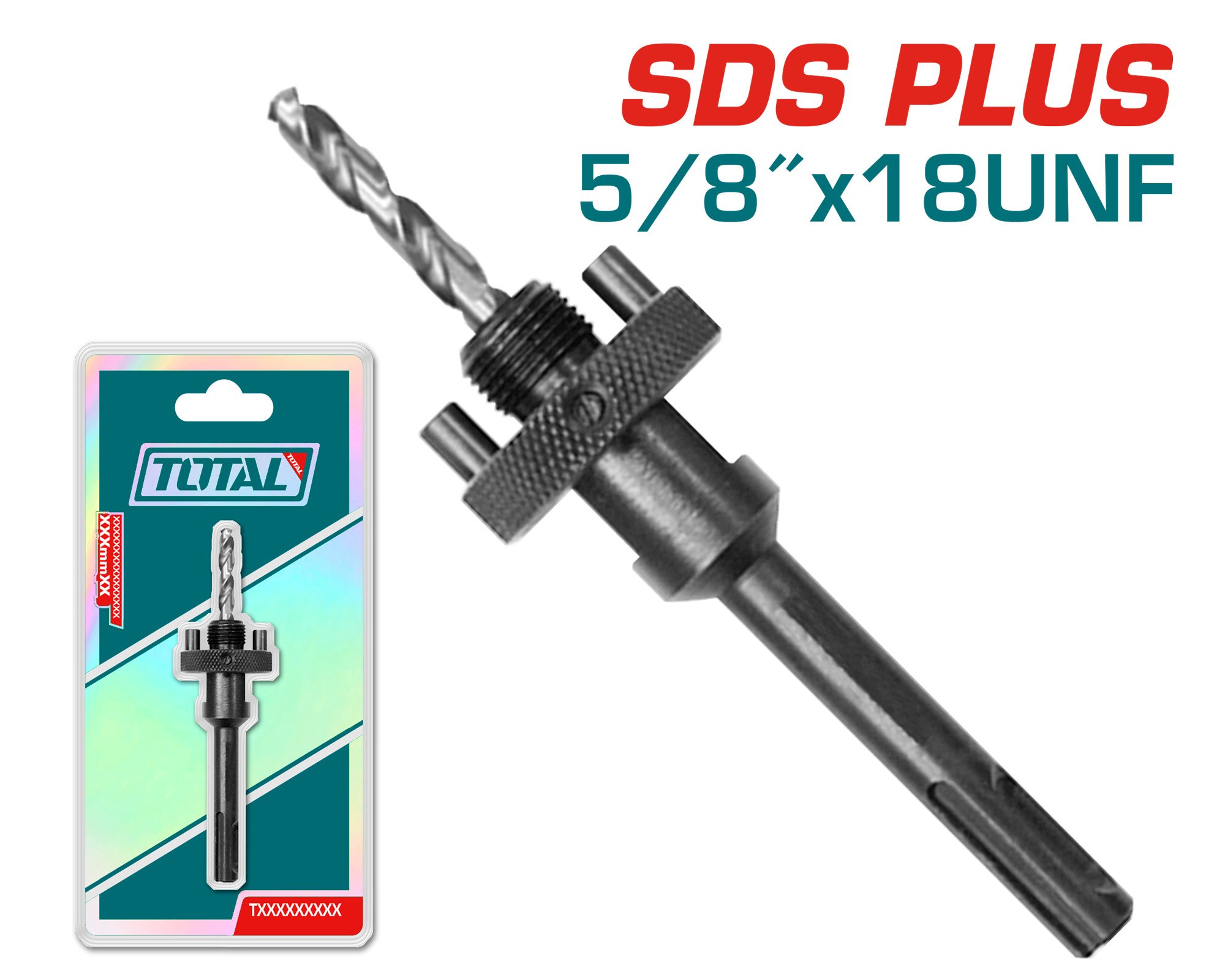 Adapteris gręžimo karūnai TOTAL, SDS plus, tinka 32-210 mm, TAC4204