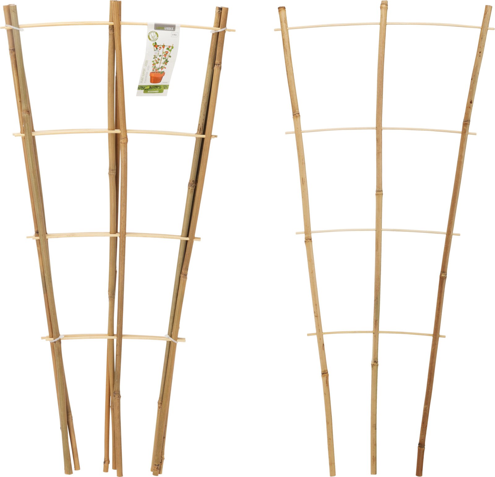 Bambukinė atrama Progarden, kopetėlės, 3 kojų,4 pakopų, rinkinys (3 vnt.), 76 x 36 cm.