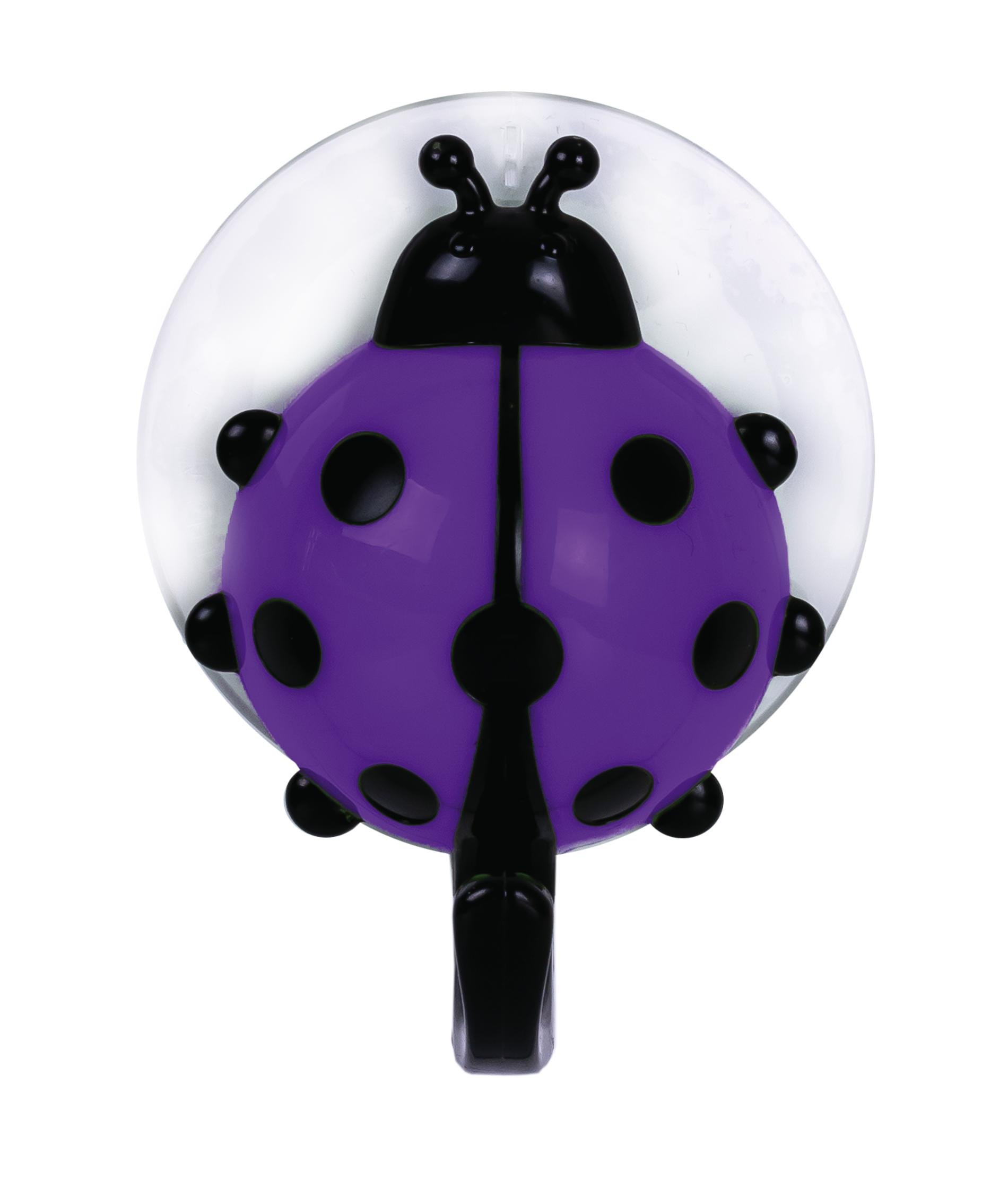Kabliukas RIDDER Ladybug, violetinis, prilipinamas, ABS