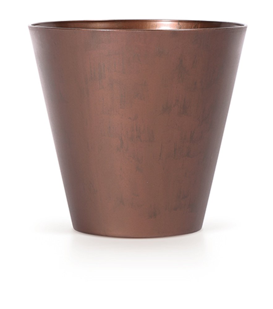 Plastikinis kambarinis vazonas TUBUS CORTEN, rudos sp., vazono skersmuo 25 cm.