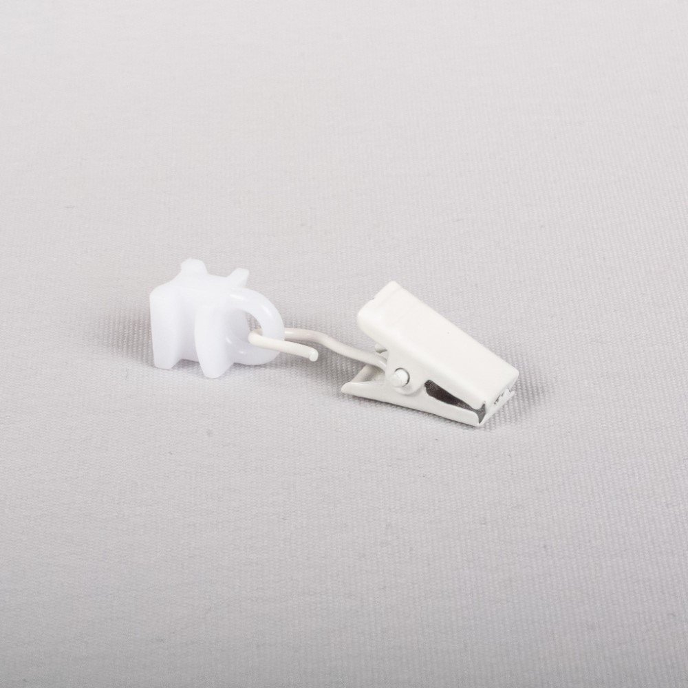 Kilputės HESORA, plastikinės, slankiojančios, su metaliniu segtuku, baltos sp., 1 pak./30 vnt., Nr. U 336