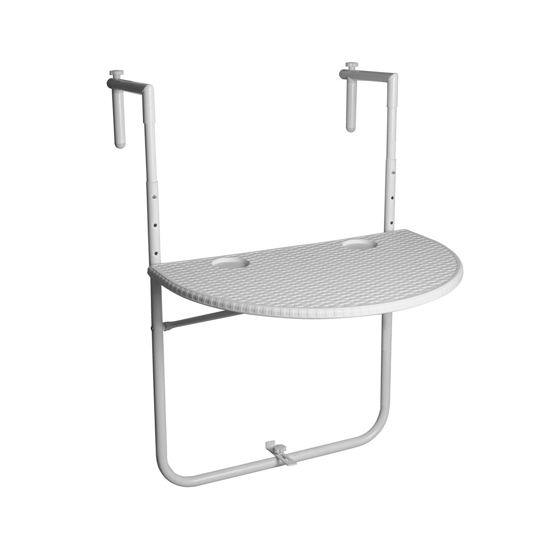 Pakabinamas pusapvalis stalas NOVELLY HOME BY-60B, 73 x 60 x 4,5, plastikas + plienas,  baltos sp., apkrova iki 15 kg