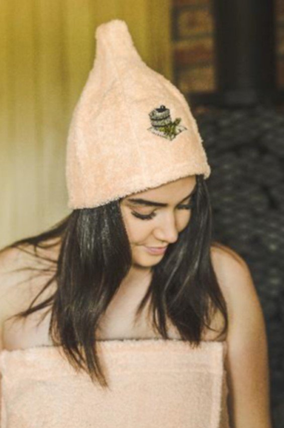 Pirties kepurė, medvilninė, kreminė