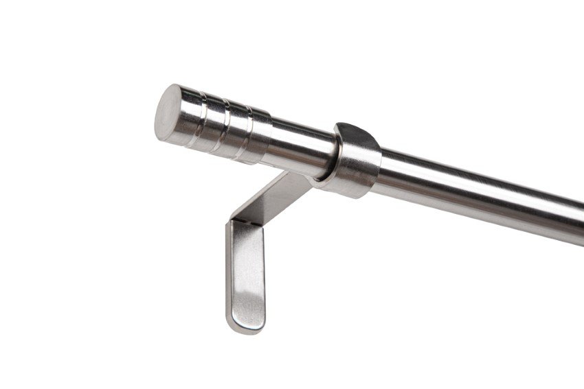 Sieninis viengubas karnizo rinkinys MARDOM Verdi, ilgis 240 cm, skersmuo 19, plieno spalvos