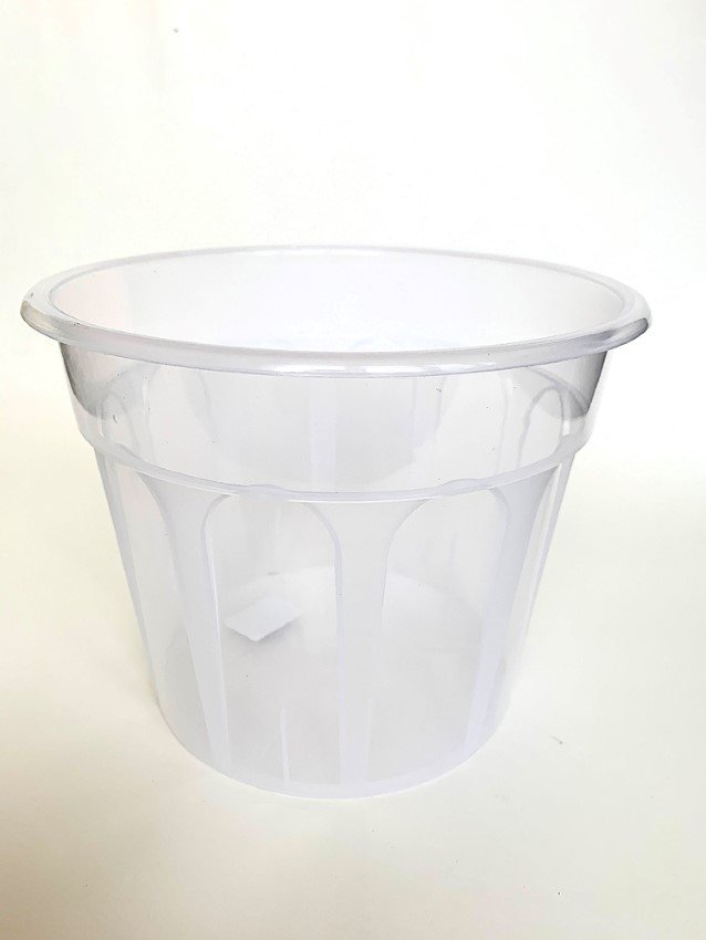 Kambarinis plastikinis vazonas KARO, orchidėjoms, aukštis 15 cm., skersmuo 15 cm.