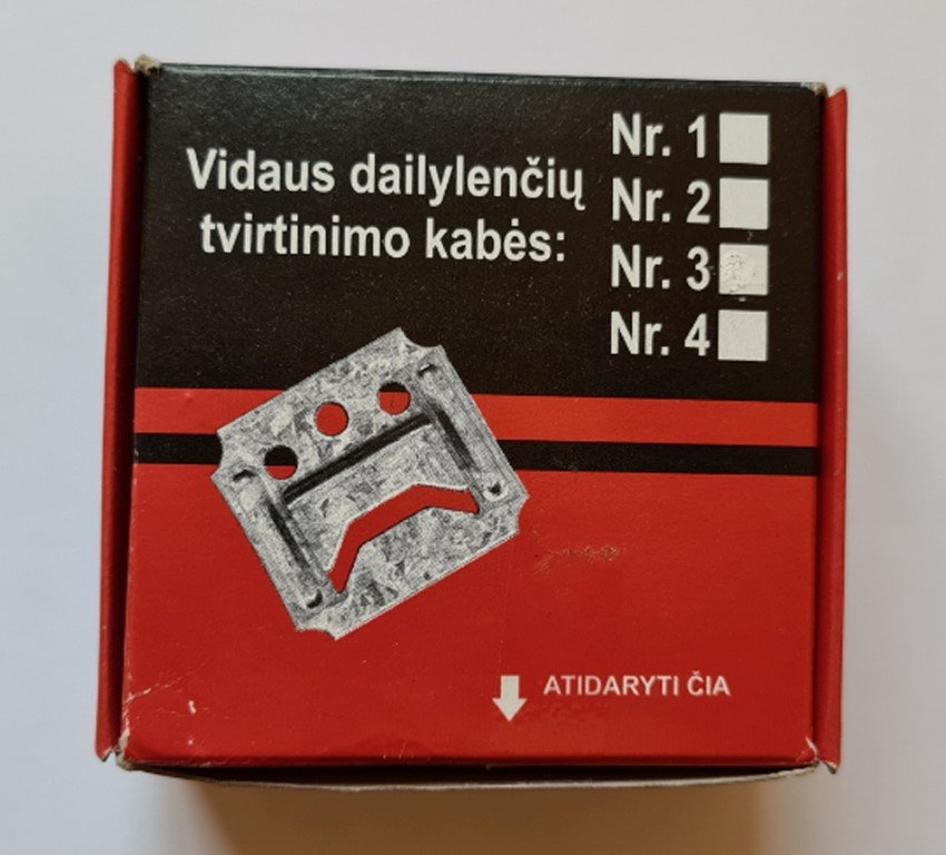 Kabės Nr. 1, dailylentėms, 1 mm, 100 vnt.