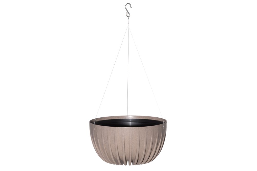 Plastikinis lauko vazonas 4Living Mira, pakabinamas, rudos sp., 30 x 30 x 16 cm.