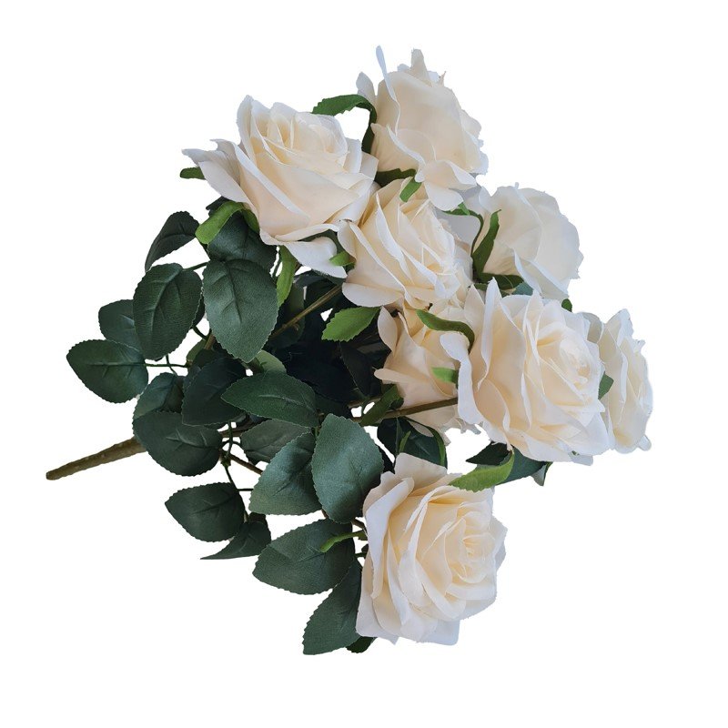 Dirbtinių rožių puokštė NOVELLY HOME, kreminės sp., 45 cm., DMW23313CR