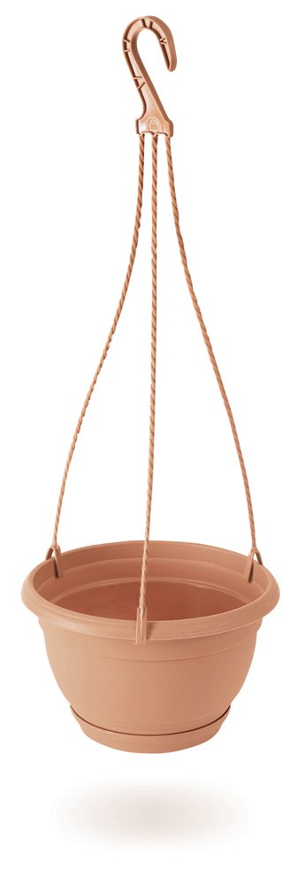 Plastikinis lauko vazonas "Agro", pakabinamas, terakota sp., 21 x 21 x 13 cm.