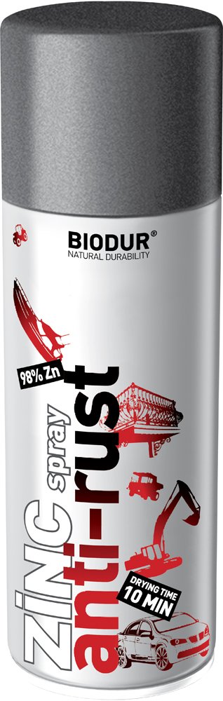 Universalus aerozolinis cinko emalė ir gruntas BIODUR, 400 ml