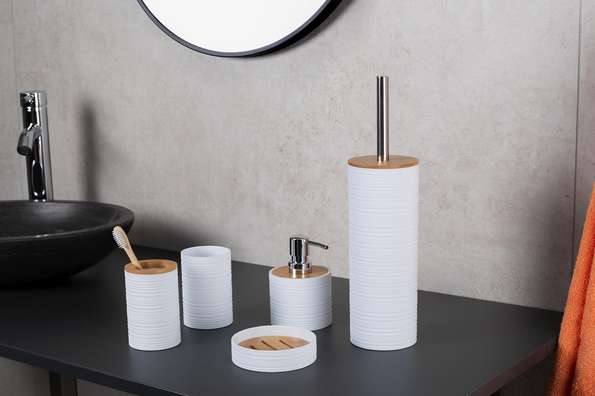 Tualeto šepetys RIDDER EVINA, pastatomas, baltas, ABS/bambukas, 2029401