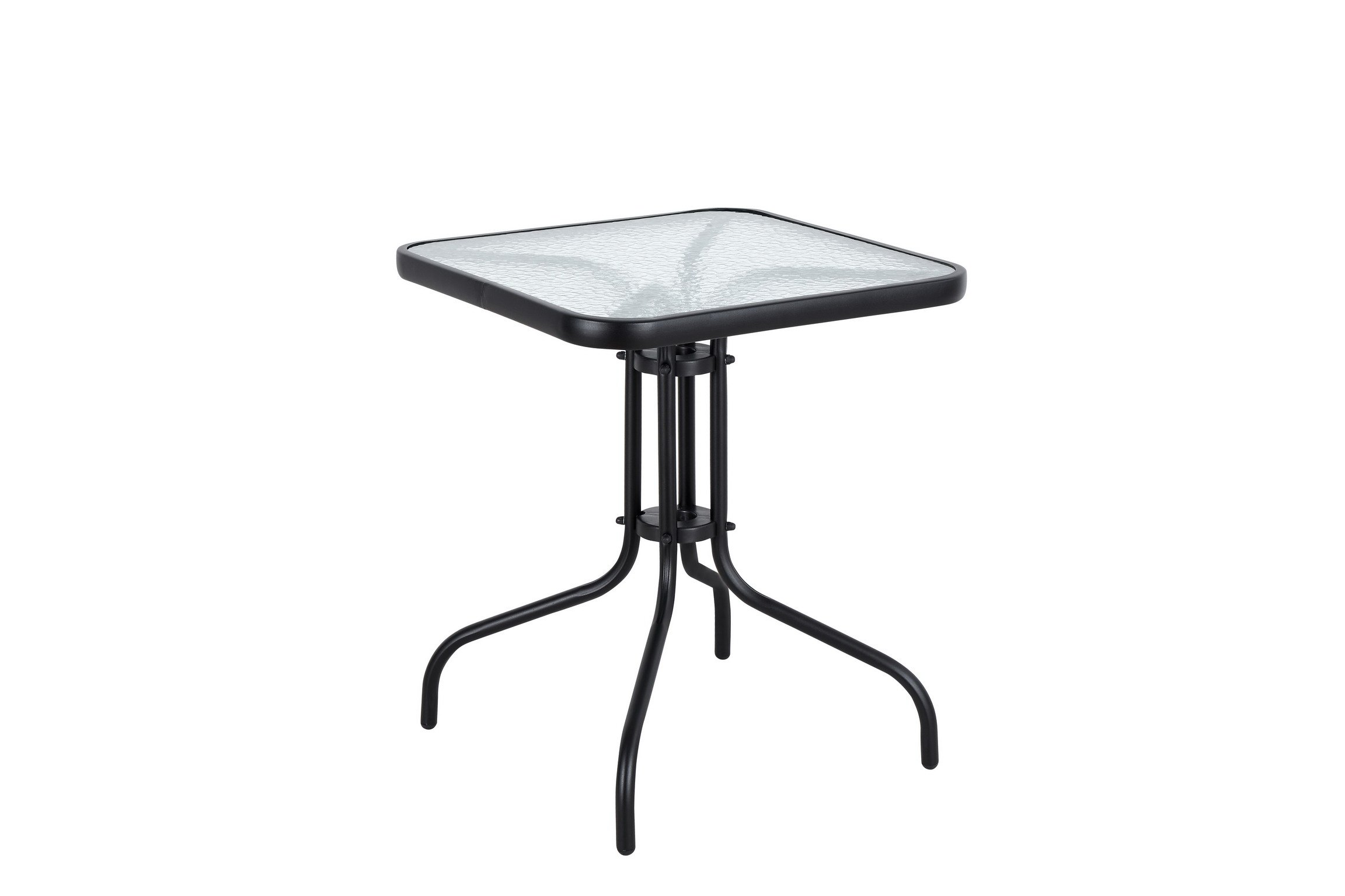 Kvadratinis stalas NOVELLY HOME Nh-073, 60 x 60 x 70 cm, plienas, grūdintas stiklas, maks. apkrova iki 30kg