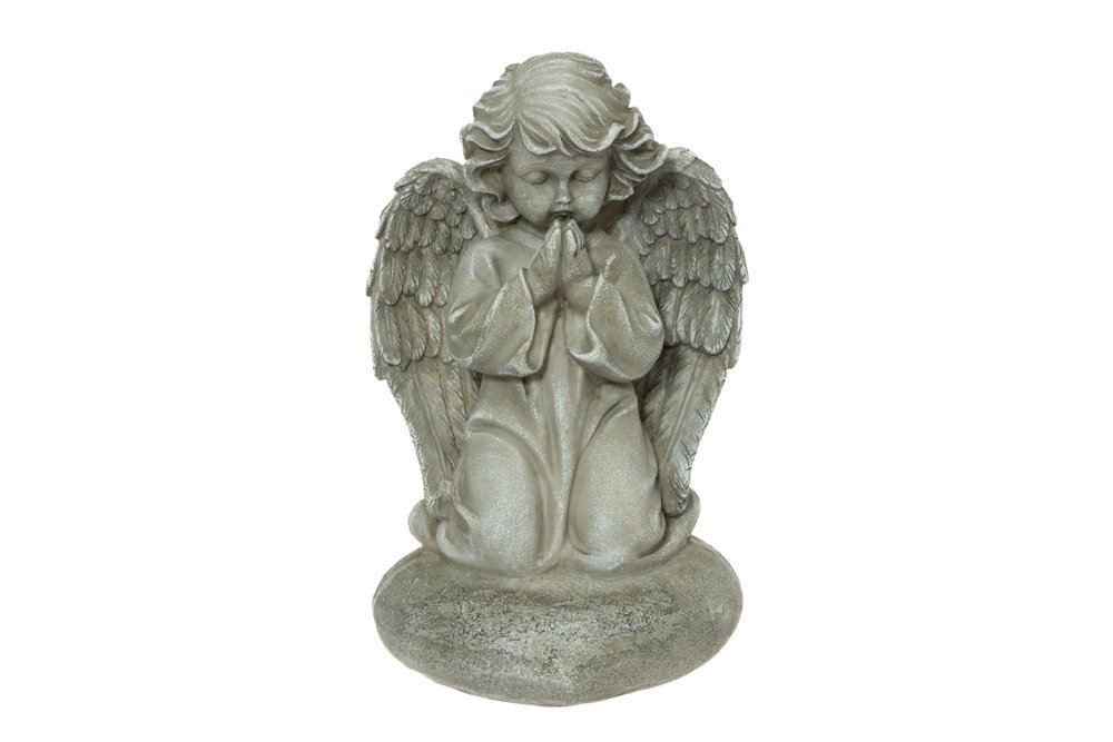 Kapų statulėlė 4Living "Angelas meldžiasi", žalsvos sp., 21 cm.