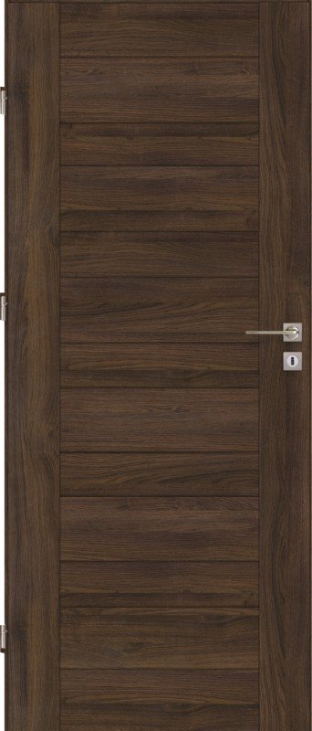 Laminuotos vidaus durys su užlaida VOSTER Bergamo 70, kairinės, spalva Oak, matmenys 2030 x 744 x 40 mm