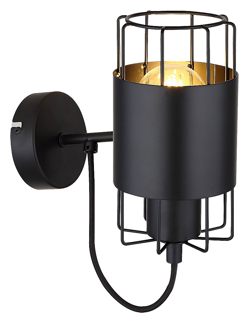 Sieninis šviestuvas RABALUX Dimitri, E27, 1 x 40W, 230V, IP20, metalinis, juodos sp., 100 x 220 x 190 mm, 3123