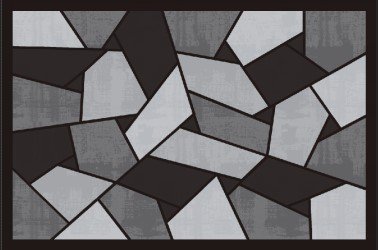 Kilimėlis RICCO Polo, 40 x 60 cm, kvadratėliai, pilkas, 100% poliesteris, PVC pagrindas, 672-006