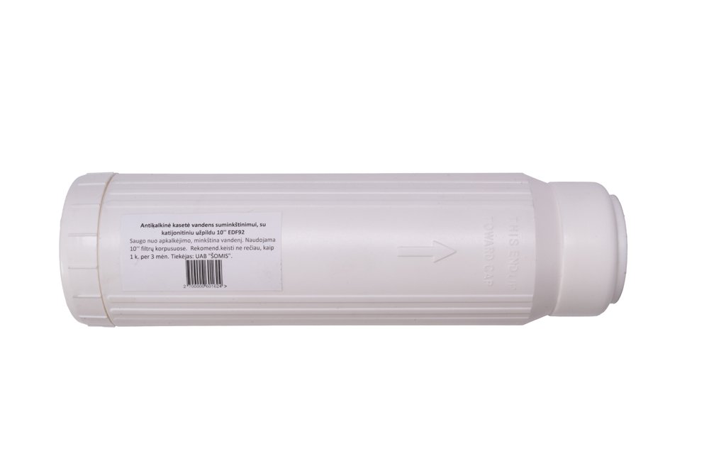Vandens filtro kasetė ŠOMIS EDF92, 10'', antikalkinė, skirta geriamam vandeniui su katijonitiniu užpildu